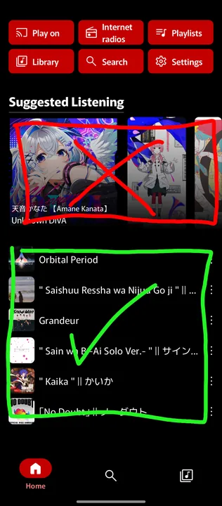 (SP) Suggested Tracks screenshot 1