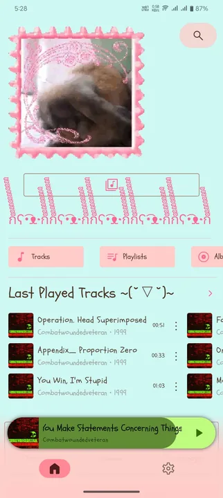 Pink and Blue Cutesy Theme screenshot 1